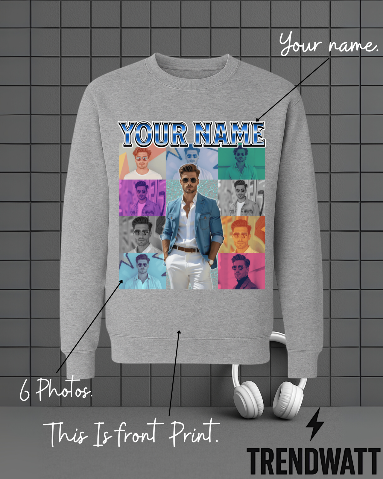 Custom Name & 6 Photos | Personalized Sweatshirt