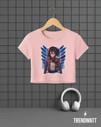 Thumbnail for Mikasa Ackerman | Fierce Attack on Titan Crop Top