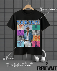 Thumbnail for Custom Name & 6 Photos | Personalized T-Shirt