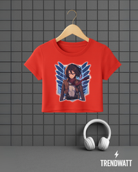 Thumbnail for Mikasa Ackerman | Fierce Attack on Titan Crop Top