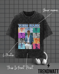 Thumbnail for Custom Name & 6 Photos | Personalized Acid Print T-Shirt
