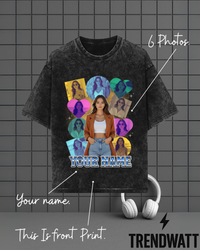 Thumbnail for Custom Name & 6 Photos | Personalized Acid Print T-Shirt